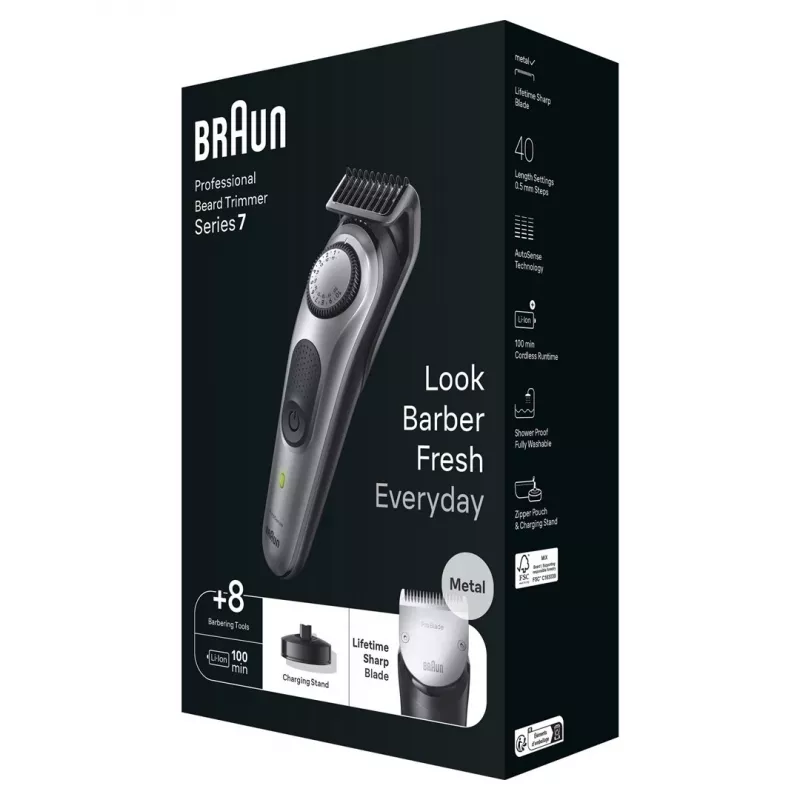 Braun BT7420 Trymer do brody - Trymer wielofunkcyjny - Czarny/Szary