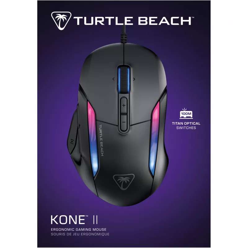 Turtle Beach Kone II Ergonomic RGB Gaming Mouse, Black