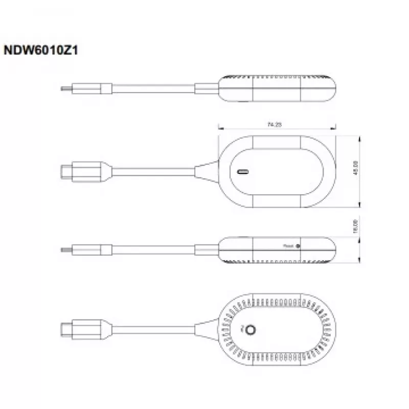 Bluechip Bezprzewodowy Dongle Wyświetlacza HDMI (NWD6000) USB-C (DP Alt Mode) na HDMI z zasilaniem USB-A