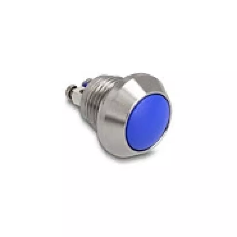 Delock Przycisk chwilowy 12 mm 2 x zacisk śrubowy Niebieski