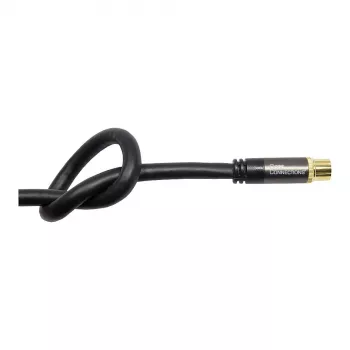 Good Connections SmartFLEX SAT Antenna Cable, IEC/Coax Angled Plug to Jack, Gold-Plated, Quad-Shielded, 120 dB, Black, 1.5 m (GC-M2072)