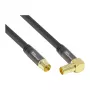 Good Connections SmartFLEX SAT Antenna Cable, IEC/Coax Angled Plug to Jack, Gold-Plated, Quad-Shielded, 120 dB, Black, 1.5 m (GC-M2072)