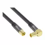 Good Connections SAT Antenna Cable SmartFLEX, IEC/Coax Male Angled to Female, Gold-Plated, Quad-Shielded, 120 dB, Black, 2 m