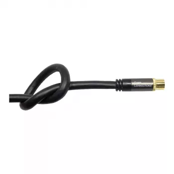 Good Connections SAT Antenna Cable SmartFLEX, IEC/Coax Male Angled to Female, Gold-Plated, Quad-Shielded, 120 dB, Black, 2 m