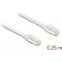 Delock RJ45 Flat Patch Cable Cat.8.1 U/FTP do 40 Gbps 0,25 m Biały (81023)