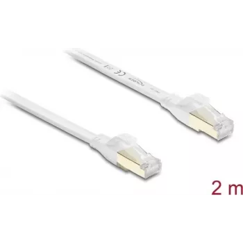 Delock RJ45 Flat Patch Cable Cat.8.1 U/FTP do 40 Gbps 2 m Biały (81026)