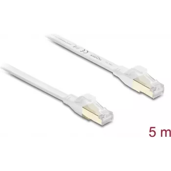 Delock RJ45 Flat Patch Cable Cat.8.1 U/FTP do 40 Gbps 5 m Biały (81028)