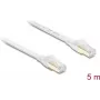 Delock RJ45 Flat Patch Cable Cat.8.1 U/FTP do 40 Gbps 5 m Biały (81028)