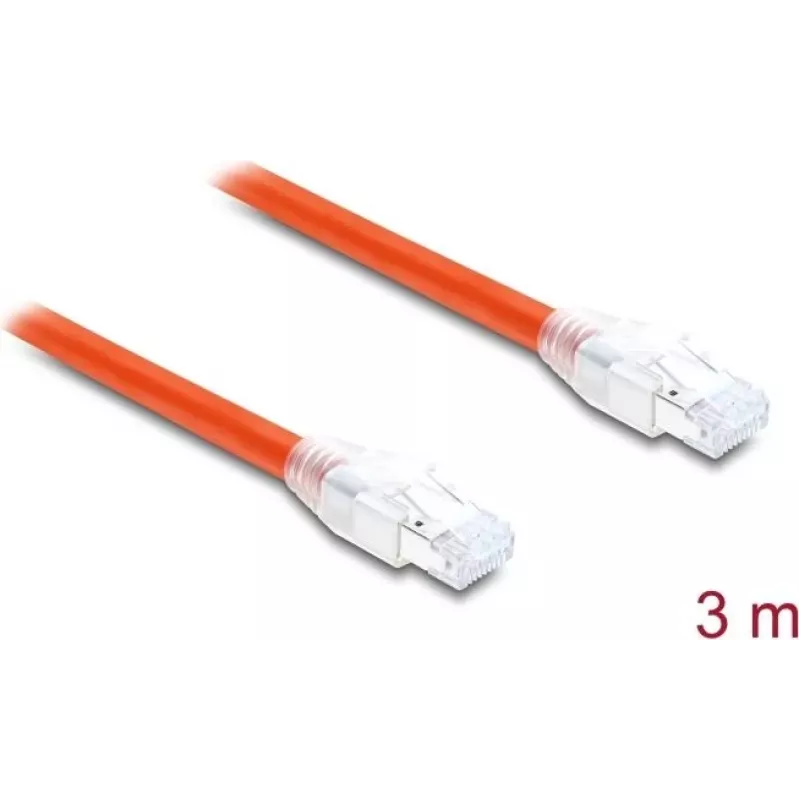 Delock RJ45 Network Cable Cat.8.1 S/FTP 3 m up to 40 Gbps Orange (81182)