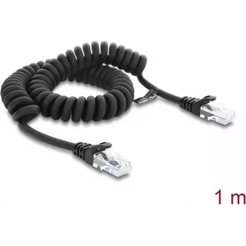 Delock RJ50 Kabel zwijany Męski-Męski 1 m Czarny (88161)