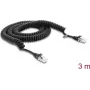 Delock RJ50 Coiled Cable Male to Male 3 m Black (91236)