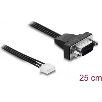 Delock Przewód połączeniowy szeregowy RS-232 D-Sub 9-pin męski do JST XH 4-pin żeński 25 cm (91277)