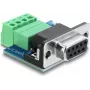 Adapter Delock D-Sub 9-pin żeński na 4-pinowy listwę zaciskową z przełącznikiem DIP i rezystorem terminującym 120 Ohm dla CAN / LIN (91294)