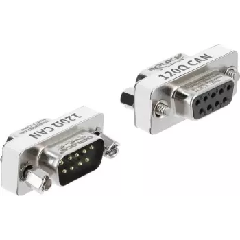 Adapter CAN Bus Delock D-Sub 9-pin męsko-żeński z rezystorem terminującym 120 Ohm