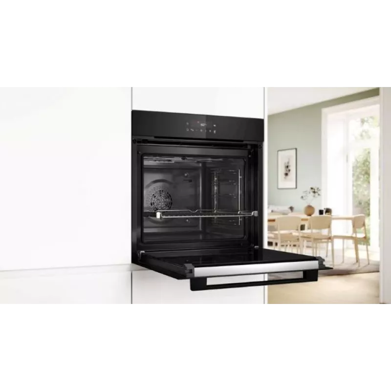Piekarnik do zabudowy BOSCH HBG571EB4, czarny, 71 L, samooczyszczanie pirolityczne, 7 metod grzania