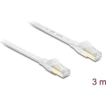 Delock RJ45 Flat Patch Cable Cat.8.1 U/FTP do 40 Gbps 3 m Biały (81027)