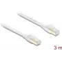 Delock RJ45 Flat Patch Cable Cat.8.1 U/FTP do 40 Gbps 3 m Biały (81027)