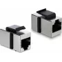 Delock Keystone Module Coupler RJ45 Female to RJ45 Female Cat.6 Shielded Metal Silver / Black (90837)
