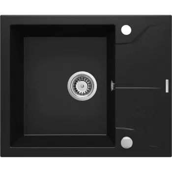 Zlew granitowy 1-komorowy z ociekaczem DEANTE Black Nero Mat Andante