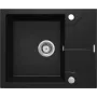 Zlew granitowy 1-komorowy z ociekaczem DEANTE Black Nero Mat Andante
