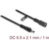 Przedłużacz DC Delock 5.5 x 2.1 mm wtyk-gniazdo z blokadą bagnetową 18 AWG, 1 m czarny (67389)