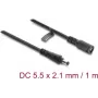 Przedłużacz DC Delock 5.5 x 2.1 mm wtyk-gniazdo z blokadą bagnetową 18 AWG, 1 m czarny (67389)