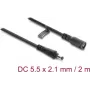 Przedłużacz DC Delock 5,5 x 2,1 mm męski-żeński z blokadą bagnetową 18 AWG, 2 m, czarny (67390)