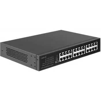 LogiLink 19-calowy przełącznik sieciowy 24 porty Gigabit Niezarządzany Czarny