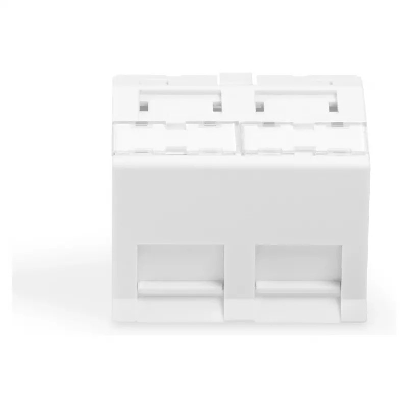 DIGITUS Keystone Faceplate 2-Port 45x45mm Angled White