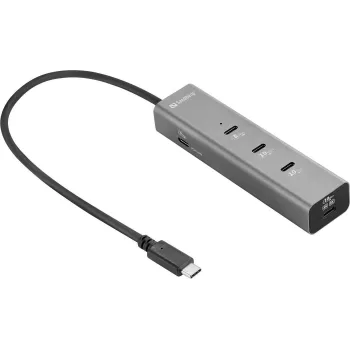 Sandberg USB-C 5-in-1 MediaDock - Stacja dokująca - Srebrny/Szary