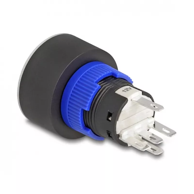 Przycisk chwilowy Delock 22 mm płaski plastik biały LED