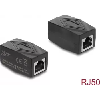 Delock RJ50 Female to Female Shielded Coupler Adapter Black (90839)