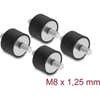 Tłumik drgań Delock M8 x 1,25 mm D 30 x H 20 mm z 2 gwintami zewnętrznymi 4 sztuki czarny (60816)