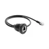 Delock RJ12 Male do RJ12 Female Panel Mount Kabel 50 cm Czarny