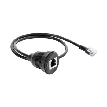 Delock RJ12 Male do RJ12 Female Panel Mount Kabel 50 cm Czarny