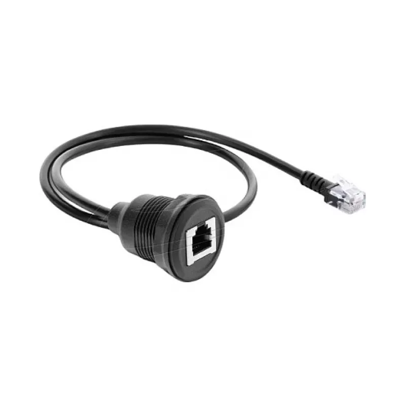 Delock RJ12 Male do RJ12 Female Panel Mount Kabel 50 cm Czarny