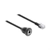 Delock RJ12 Male do RJ12 Female Panel Mount Kabel 50 cm Czarny