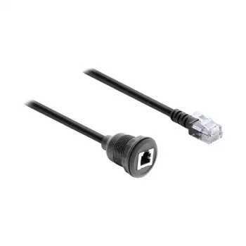 Delock RJ12 Male do RJ12 Female Panel Mount Kabel 50 cm Czarny
