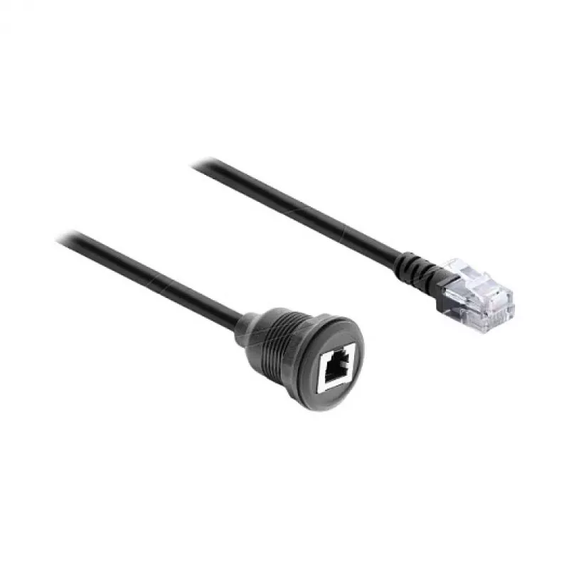 Delock RJ12 Male do RJ12 Female Panel Mount Kabel 50 cm Czarny