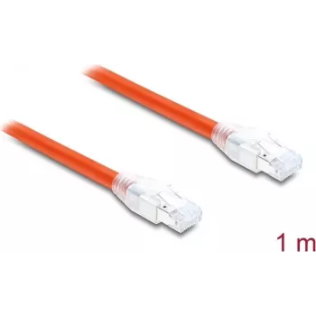 Delock RJ45 Network Cable Cat.8.1 S/FTP 1 m up to 40 Gbps Orange (81180)