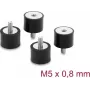 Tłumik drgań Delock M5 x 0,8 mm D 20 x H 15 mm z gwintem wewnętrznym i zewnętrznym, 4 sztuki, czarny (60819)