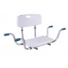 ANTAR Recessed Bath Bench with Back Rest AT51032 - Wall-Mounted Foldable Shower Seat, White & Silver, 120 kg Capacity
