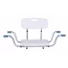 ANTAR Recessed Bath Bench with Back Rest AT51032 - Wall-Mounted Foldable Shower Seat, White & Silver, 120 kg Capacity