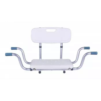 ANTAR Recessed Bath Bench with Back Rest AT51032 - Wall-Mounted Foldable Shower Seat, White & Silver, 120 kg Capacity