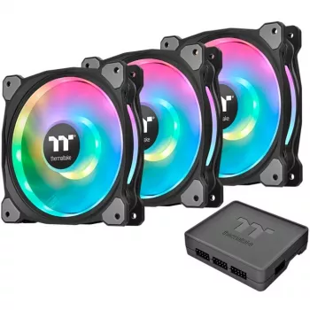 Thermaltake Riing Duo 14 RGB Radiator Fan 3 Pack Black - Premium Edition - 140 mm