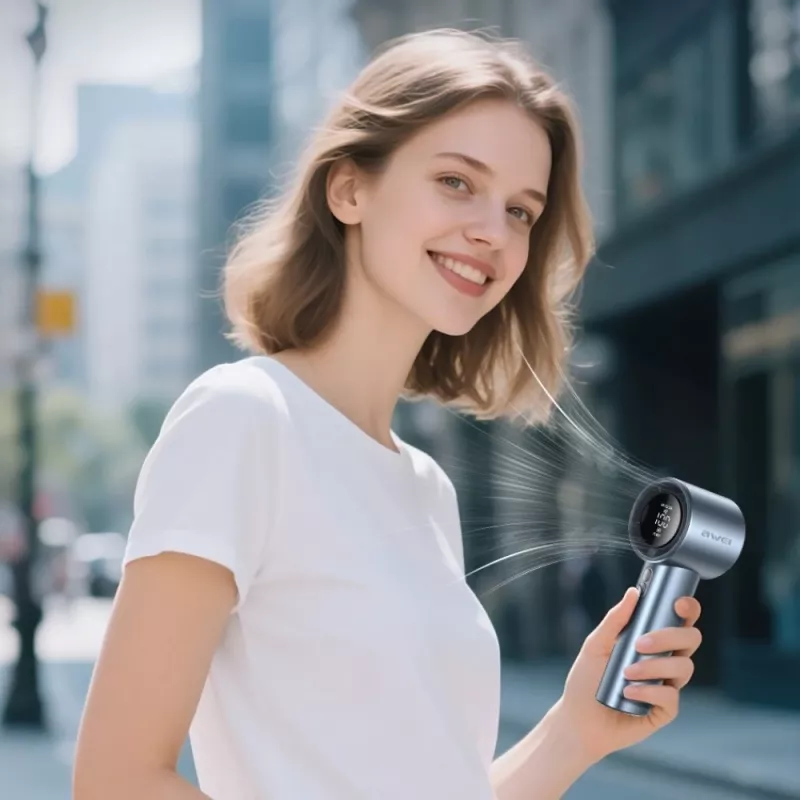 AWEI F38 Mini Wentylator Ręczny Niebieski