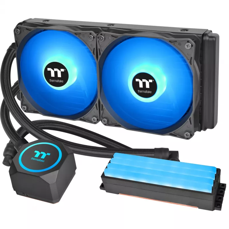 Thermaltake Floe RC 240 All-in-One Chłodzenie Cieczą CPU z Zintegrowanym Blokiem Wodnym RAM, 240mm Radiator, 2x 120mm ARGB PWM Wentylatory, Intel/AMD