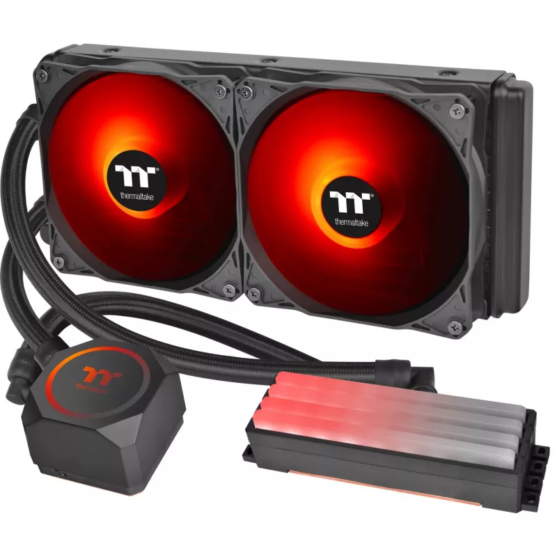 Thermaltake Floe RC 240 All-in-One Chłodzenie Cieczą CPU z Zintegrowanym Blokiem Wodnym RAM, 240mm Radiator, 2x 120mm ARGB PWM Wentylatory, Intel/AMD