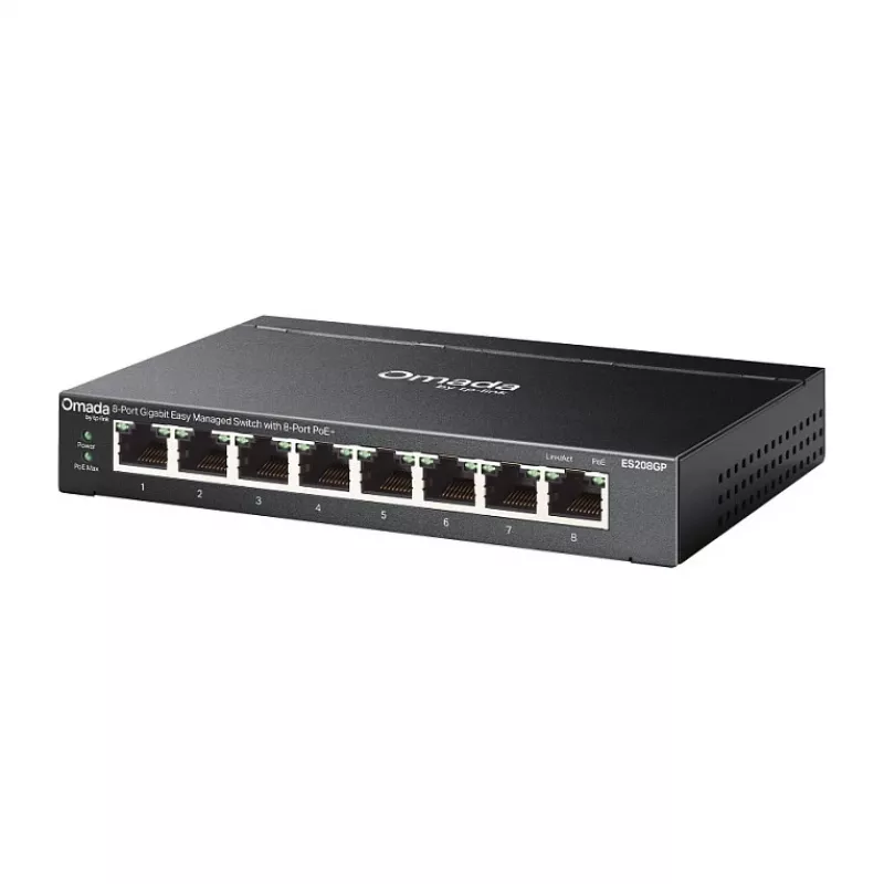 TP-Link Omada ES208GP PoE+ 8-Port Gigabit Smart Managed Switch z budżetem PoE 61W