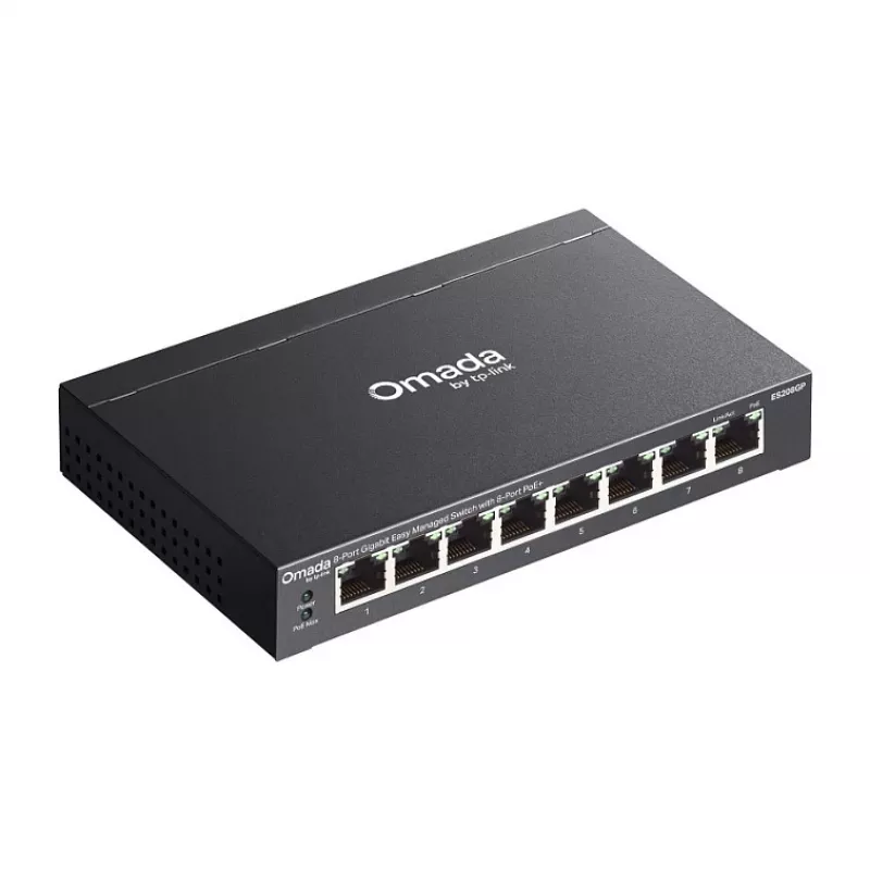 TP-Link Omada ES208GP PoE+ 8-Port Gigabit Smart Managed Switch z budżetem PoE 61W